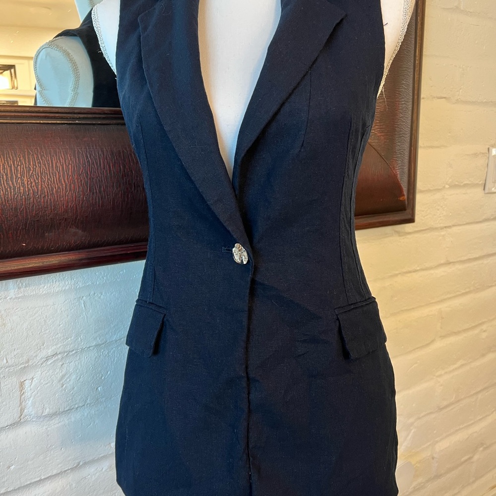 Zara navy blue longline vest  size XS